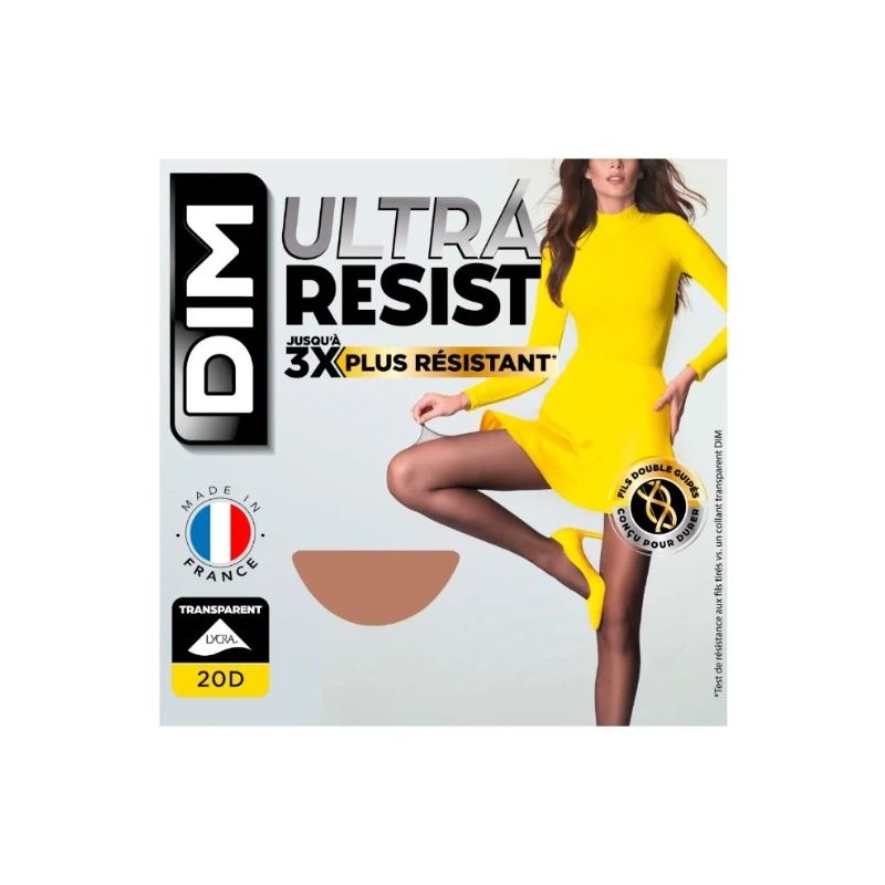 Collant ultra resist taille 2 transparent 20D beige