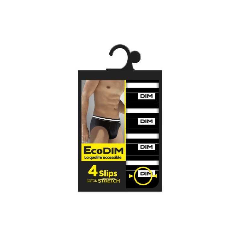 Slip homme ecodim coton stretch taille 5 noir x4