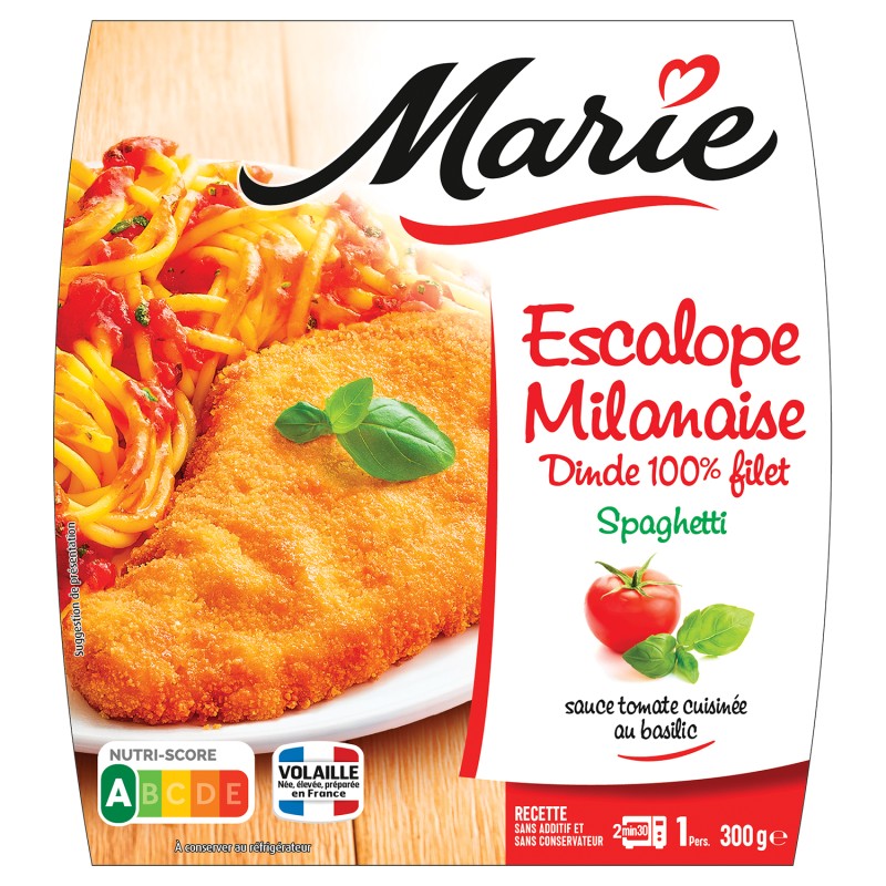 Escalope milanaise de dinde avec spaghetti 300g
