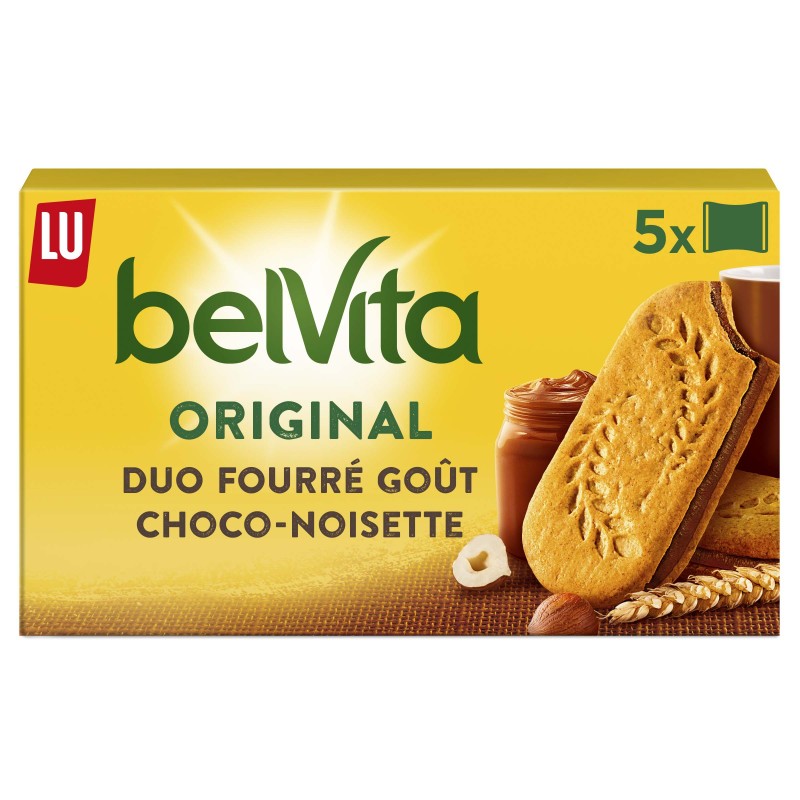 Belvita original duo fourré choco noisette x10 253g