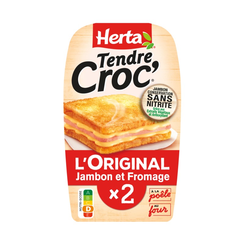 Croque monsieur jambon et fromage sans nitrite x2 200g