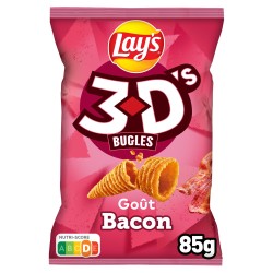 Biscuits soufflés 3D's bugles bacon 85g