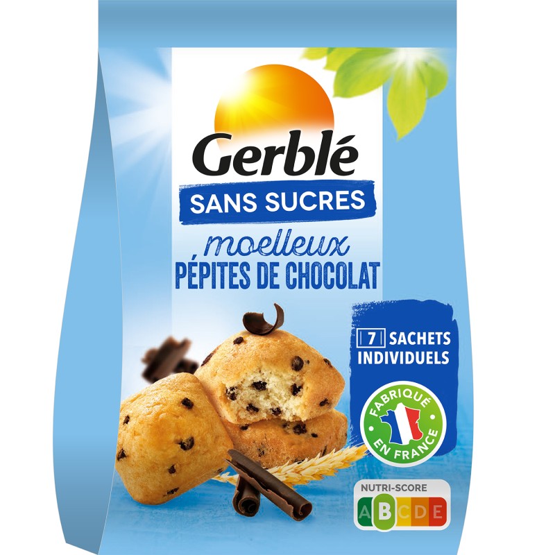 Moelleux aux pépites de chocolat sans sucres ajoutés x7 196g