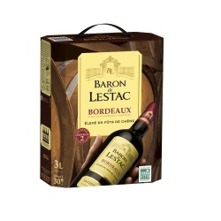 Vin rouge bordeaux baron de lestac AOP 13% 3l