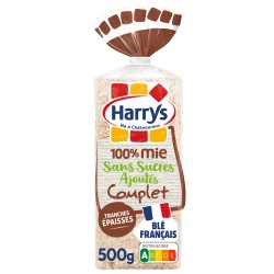 Pain de mie complet sans croûte 15 tranches 500g