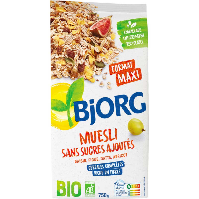 Bio Muesli Sans Sucre Ajouté 750g