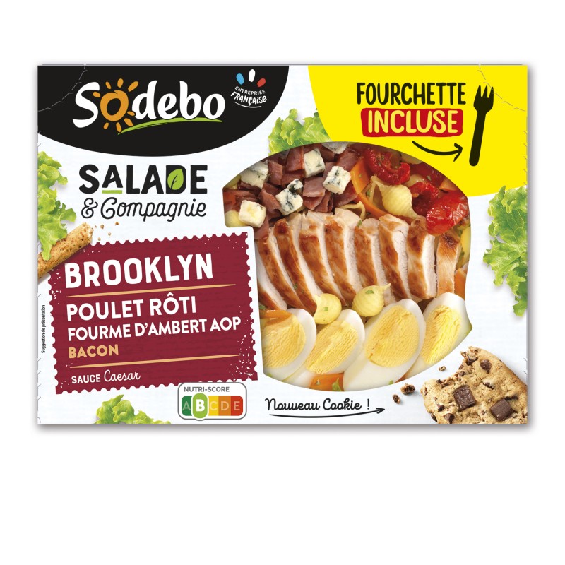 Salade & compagnie Brooklyn poulet rôti fourme d'ambert AOP bacaon 320g