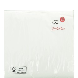 Serviettes en Papier Blanc 40x40cm 3plis x50