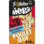 Sandwich mega club suédois poulet oeuf x3 230g