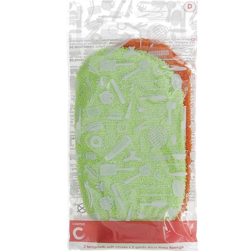 Gants de Toilettes Souples en Tissu Doux x2