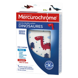 Poche double action froid ou chaud dinosaures 13x8cm