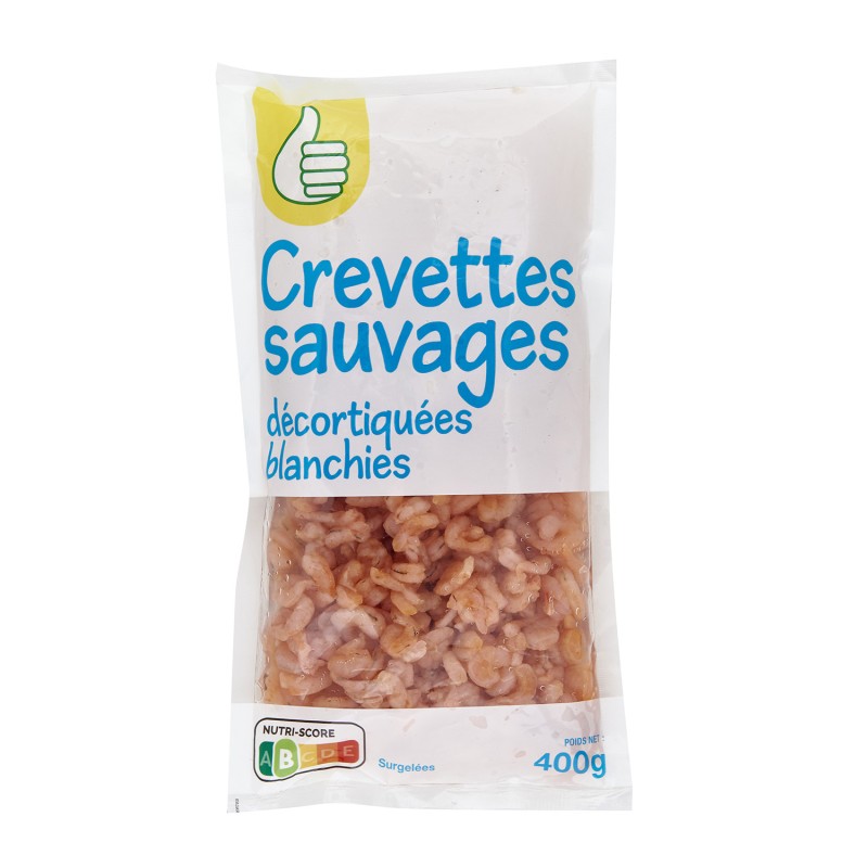 Crevettes sauvages décortiquées blanchies 400g