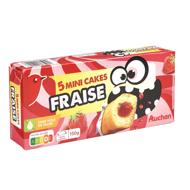 Mini cakes fourrés fraise x5 150g