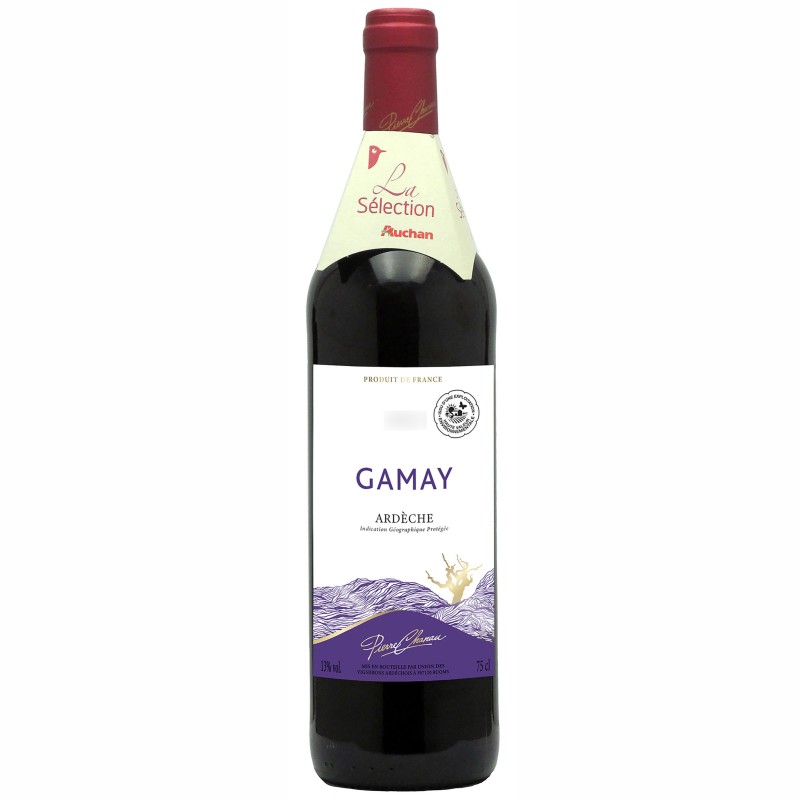 Vin rouge de Pays Ardèche Gamay 12.5% 75cl