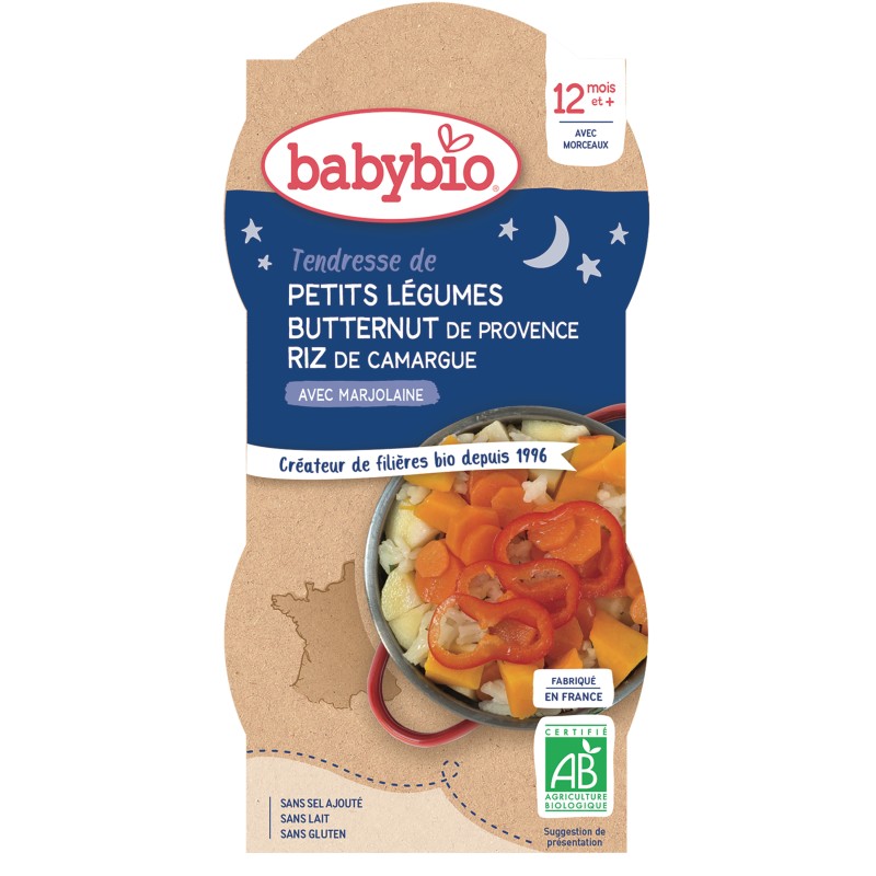 Pots Tendresse de Petits Légumes et Riz 2x200g