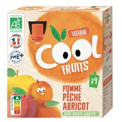 Cool Fruits Bio Gourde Compote Pêche Abricot 4x90g