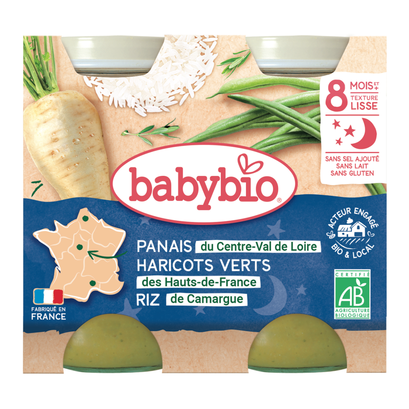 Panais Haricots Verts Riz dès 8 mois 2x200g