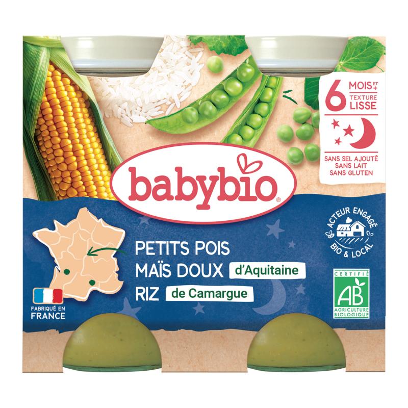 Petits Pois, Maïs et Riz dès 6 mois 2x200g