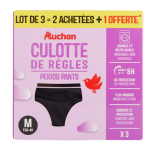 Culotte de règles flux modéré taille M 38/40 noir x3