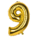 Ballon Couleur Or Chiffre 9 36cm