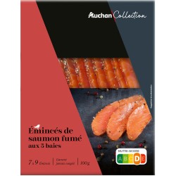 Emincé de saumon fumé aux 5 baies 100g