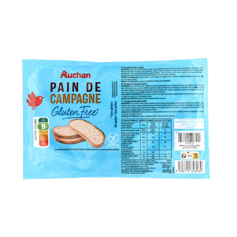 Pain de campagne sans gluten 260g