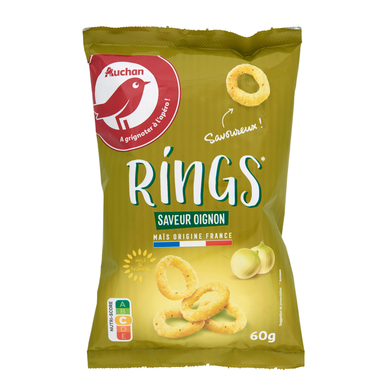 Biscuits soufflés Rings saveur oignon 60g