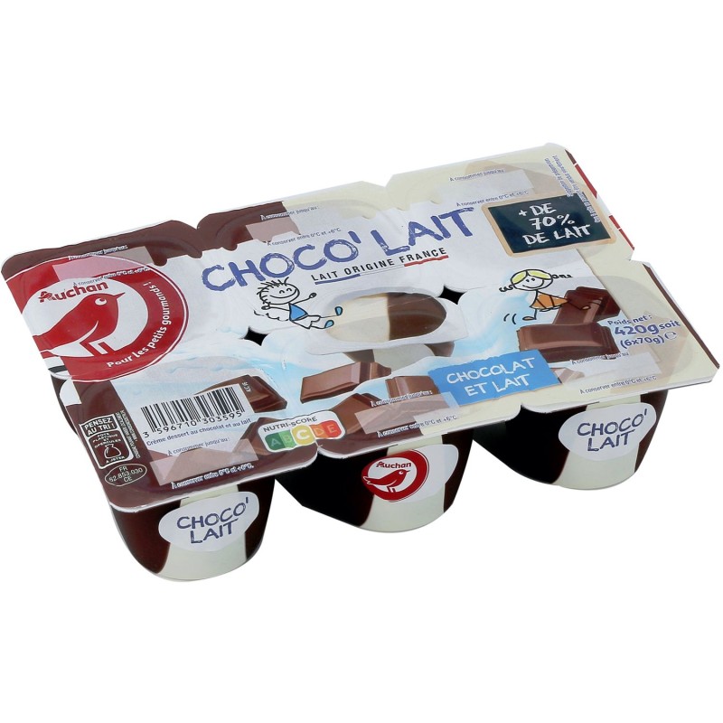 Crème lait et chocolat 6x70g