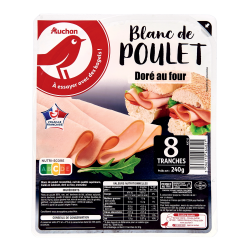 Blanc de poulet doré au four x8 240g