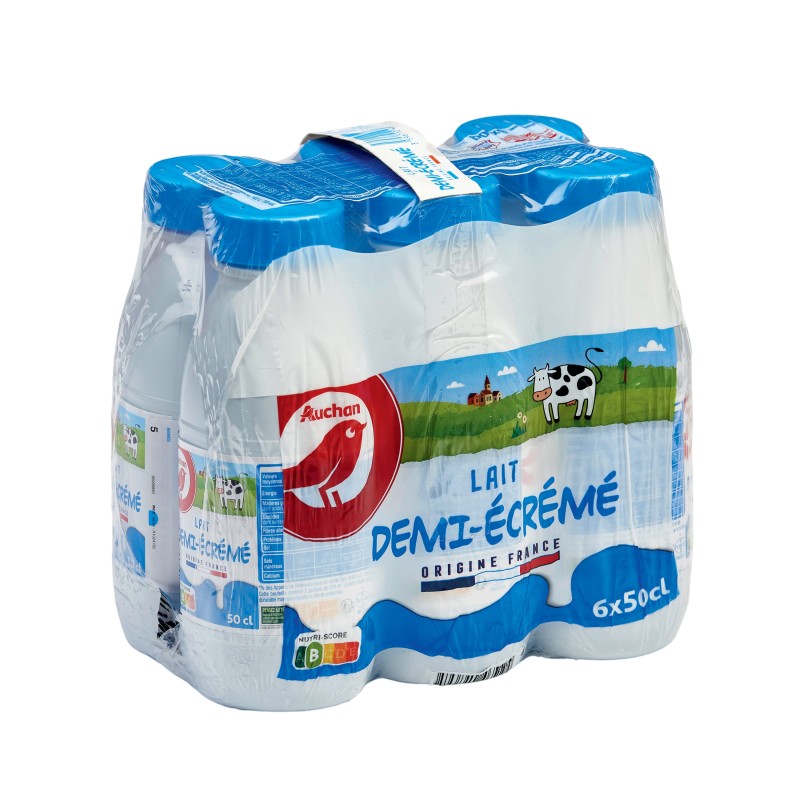 Lait demi-écrémé UHT 6x50cl