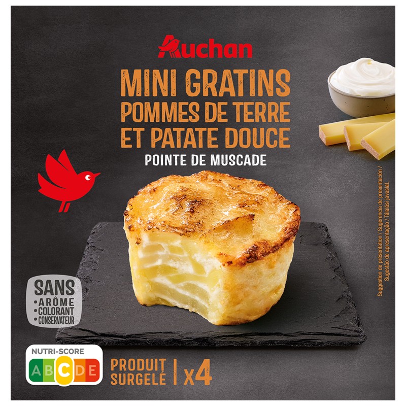 Mini gratins pommes de terre et patate douce x4 480g