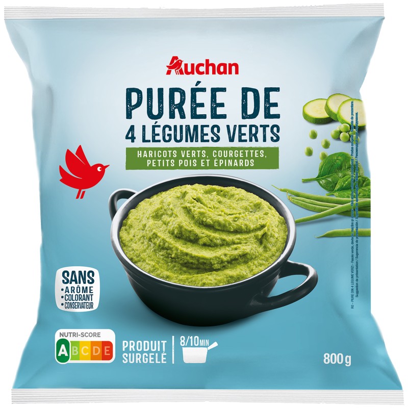 Purée aux 4 Légumes Verts 800g