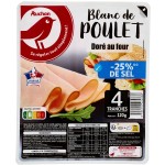 Blanc de poulet doré au four -25% de sel x4 120g