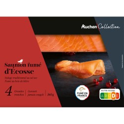 CULTIVONS LE BON Saumon d'Ecosse fumé au bois d'hêtre 4 tranches 160g