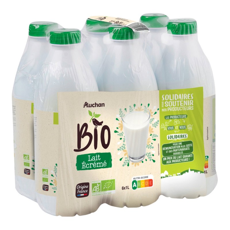 CULTIVONS LE BON Solidaires Bio Lait Ecrémé UHT 6x1l