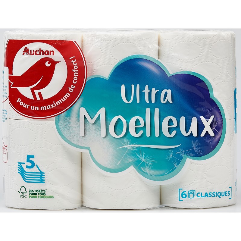 Papier Toilette Ultra Moelleux 5 plis - x6