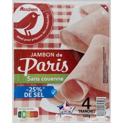 Jambon de Paris découenné 4 tranches 120g