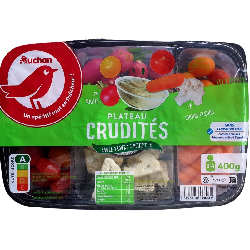 Plateau crudités apéritif sauce yaourt ciboulette 400g