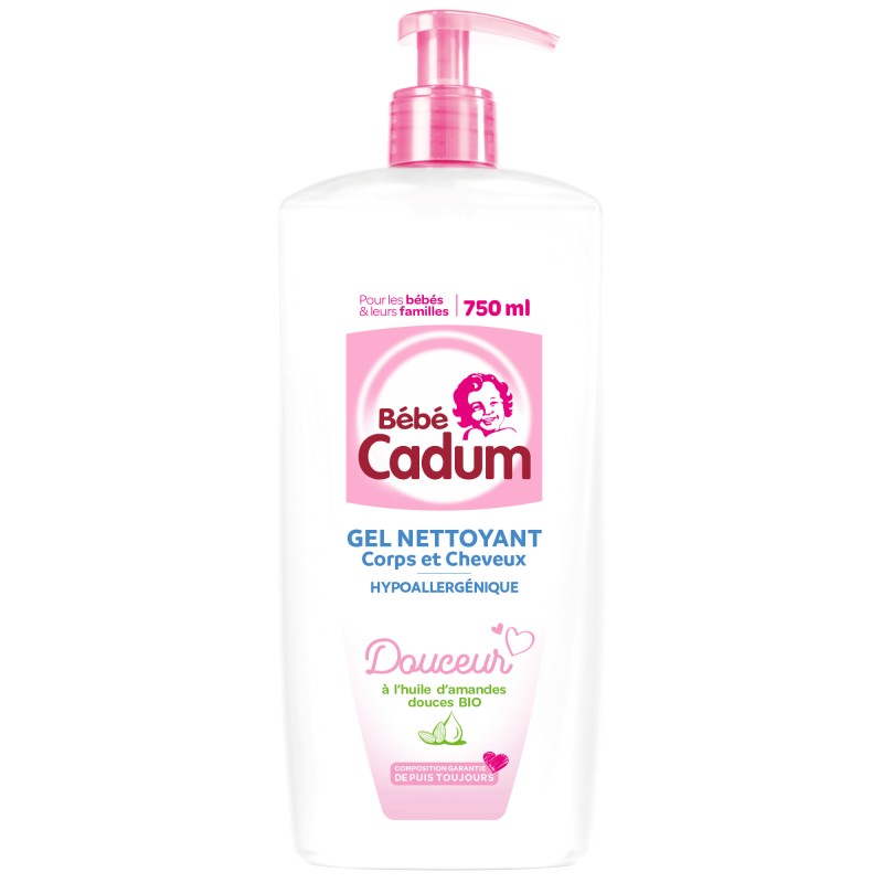 Gel nettoyant corps et cheveux à l'huile d'amandes douces bio 750ml
