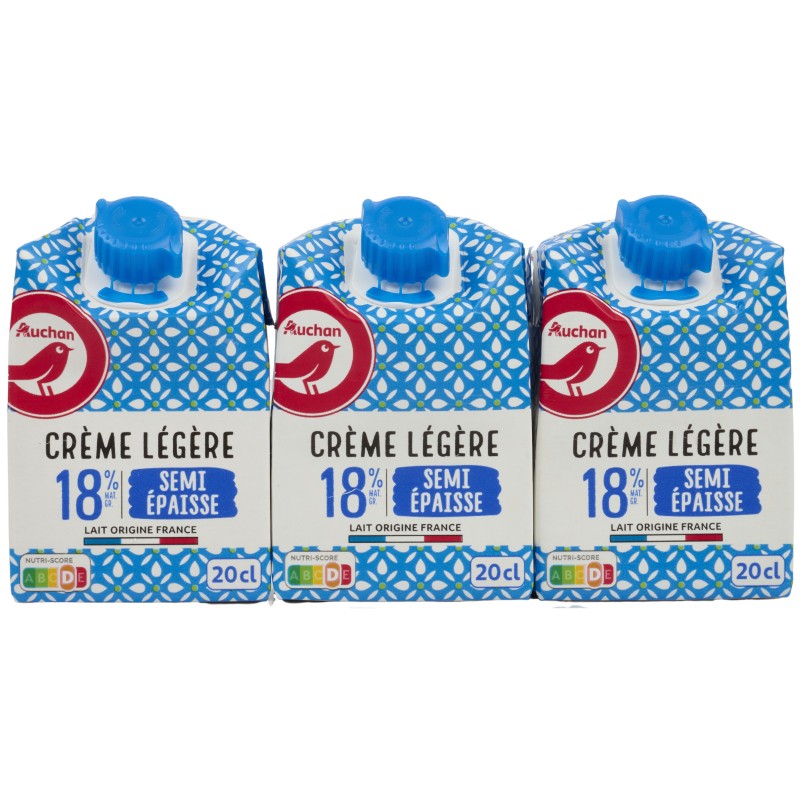 Crème légère semi épaisse UHT 18%MG 3x20cl
