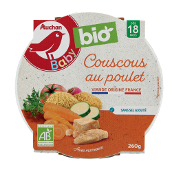 Assiette de couscous au poulet dès 18 mois 260g