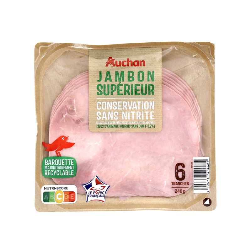 Jambon supérieur sans nitrite x6 240g