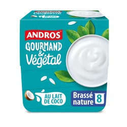 Gourmand et Végétal Brassé Nature Lait de Coco 8x100g