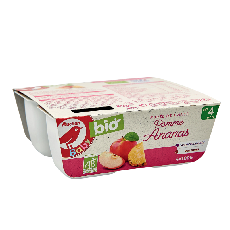 Bio Pomme Ananas dès 4 mois 4x100g