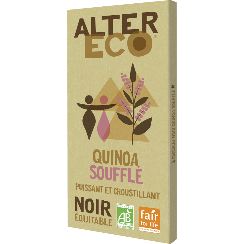 Bio Chocolat Noir avec Quinoa Soufflé 100g