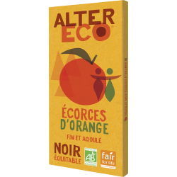 Bio Chocolat Noir avec Ecorces d'Orange 100g