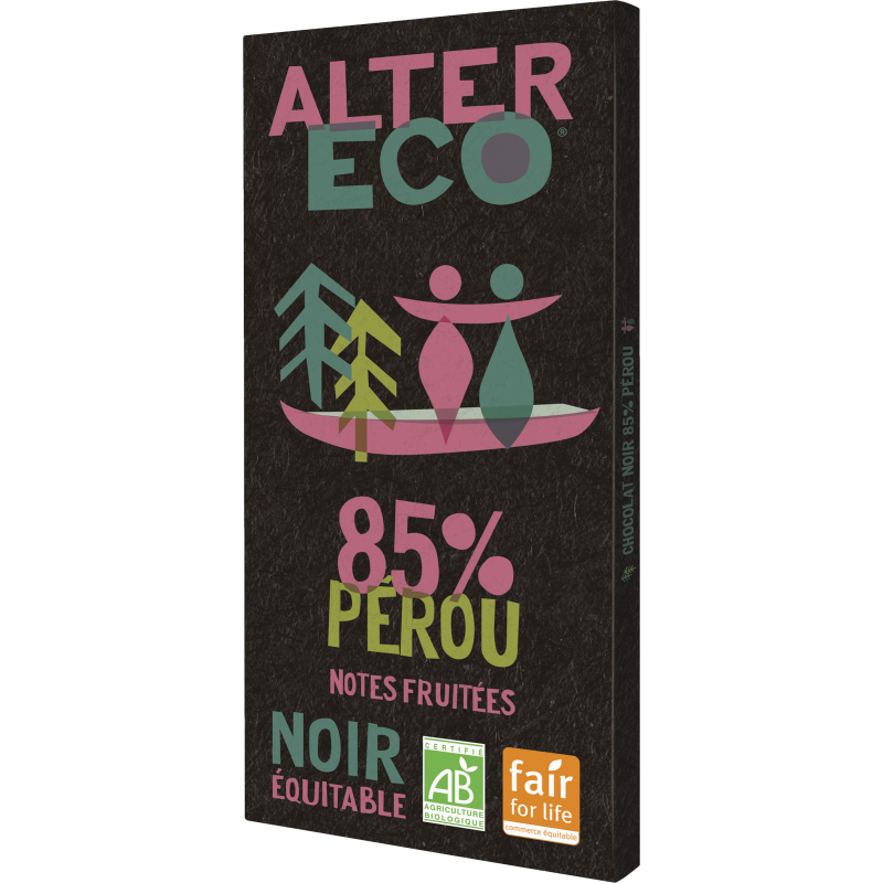 Bio Chocolat Noir Fruité Corsé 85% de Cacao 100g