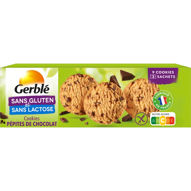 Cookies pépites de chocolats sans gluten sans lactose x9 150g