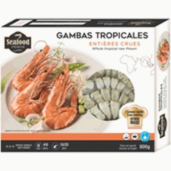 Gambas Tropicales Entières Crues 16/20 800g