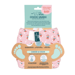 Couche lavable et réutilisable taille unique de 3 à 17kg